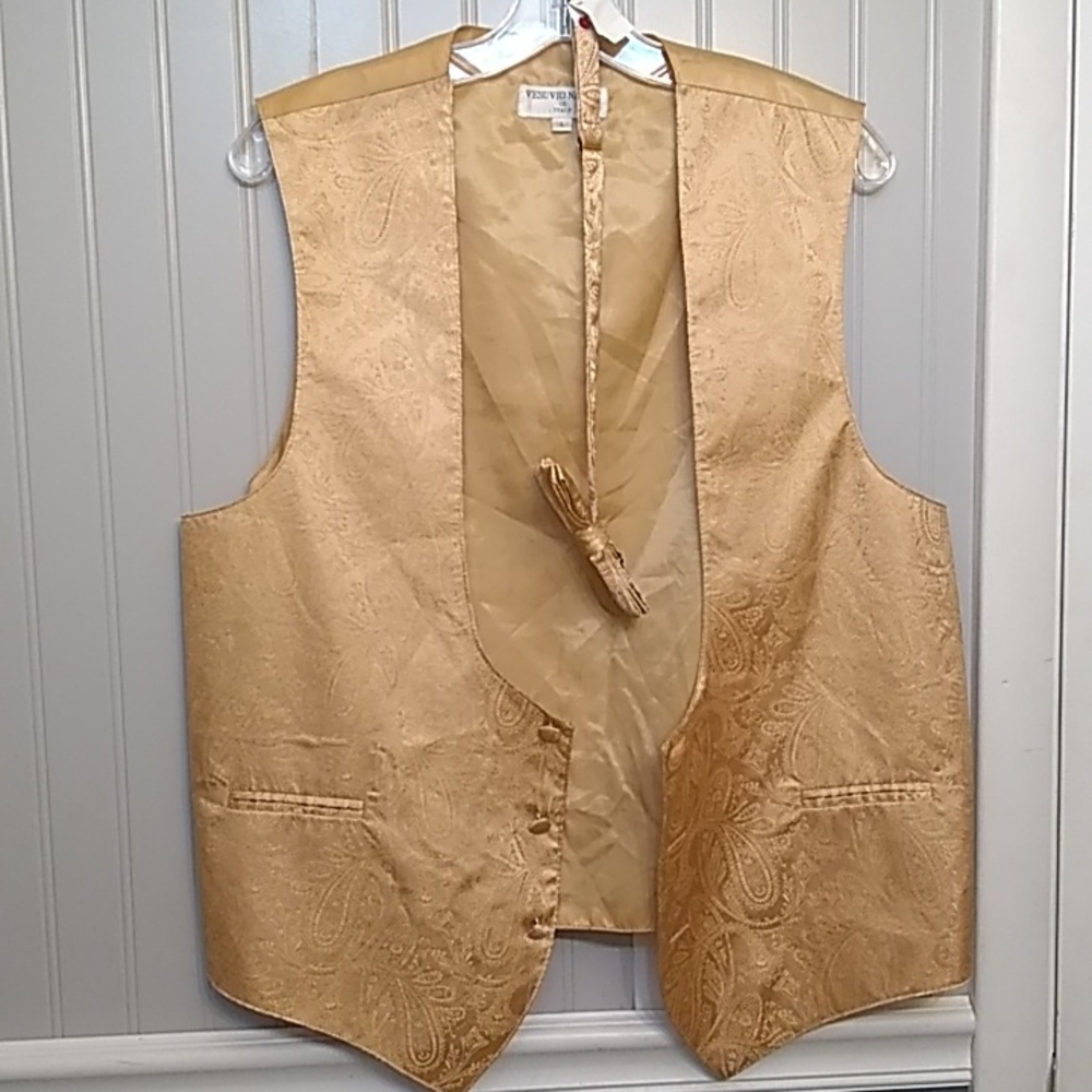 MENS warm golden tapestry vest set